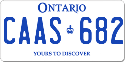 ON license plate CAAS682