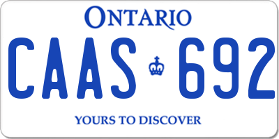 ON license plate CAAS692