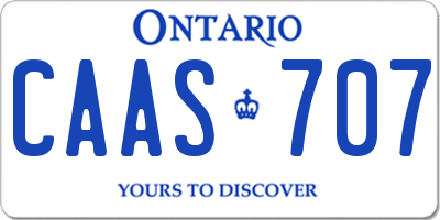 ON license plate CAAS707