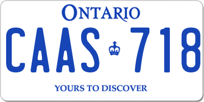 ON license plate CAAS718