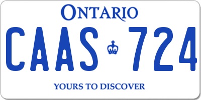 ON license plate CAAS724