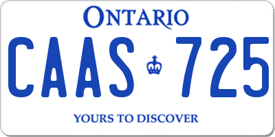 ON license plate CAAS725