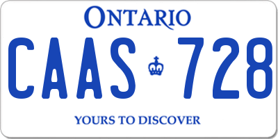 ON license plate CAAS728