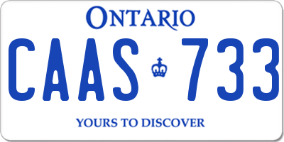 ON license plate CAAS733