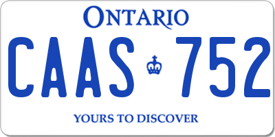 ON license plate CAAS752