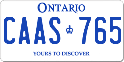 ON license plate CAAS765