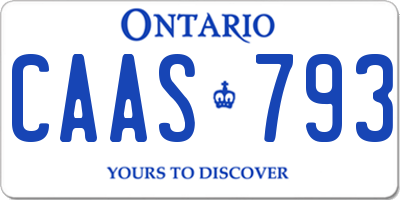 ON license plate CAAS793