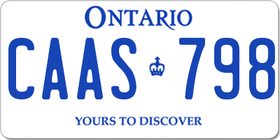 ON license plate CAAS798