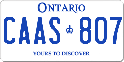 ON license plate CAAS807