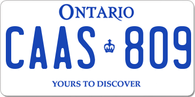 ON license plate CAAS809