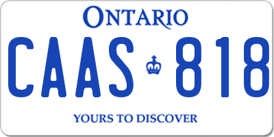 ON license plate CAAS818