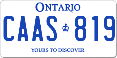 ON license plate CAAS819