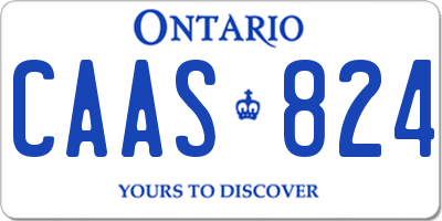 ON license plate CAAS824