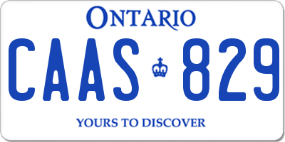 ON license plate CAAS829