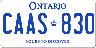 ON license plate CAAS830