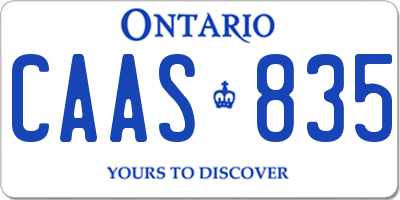 ON license plate CAAS835