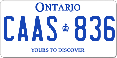 ON license plate CAAS836