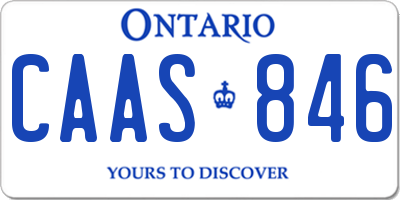 ON license plate CAAS846