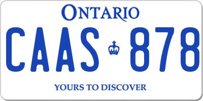 ON license plate CAAS878