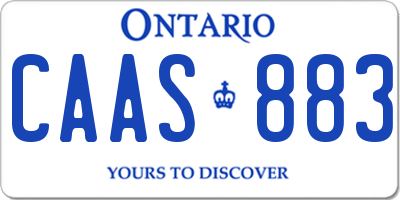 ON license plate CAAS883