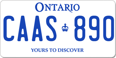 ON license plate CAAS890