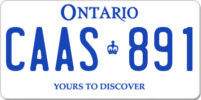 ON license plate CAAS891