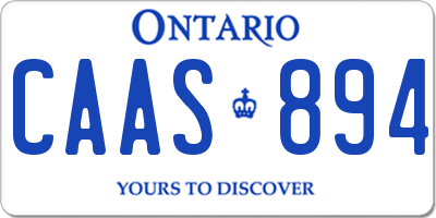 ON license plate CAAS894