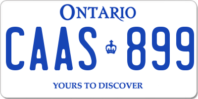 ON license plate CAAS899