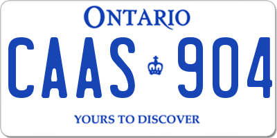 ON license plate CAAS904