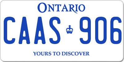 ON license plate CAAS906