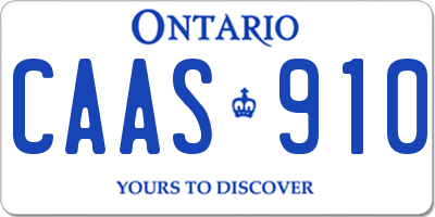 ON license plate CAAS910