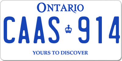 ON license plate CAAS914