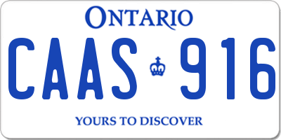 ON license plate CAAS916