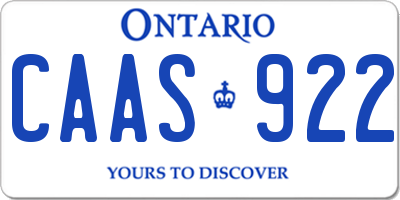 ON license plate CAAS922