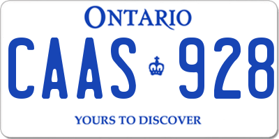 ON license plate CAAS928