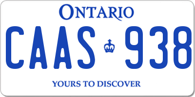 ON license plate CAAS938