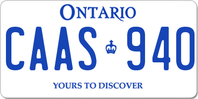 ON license plate CAAS940