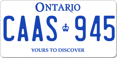 ON license plate CAAS945