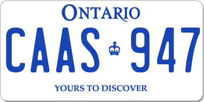 ON license plate CAAS947