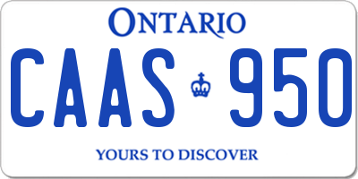 ON license plate CAAS950