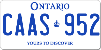 ON license plate CAAS952