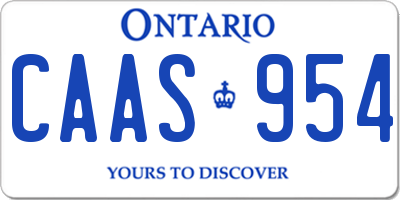 ON license plate CAAS954