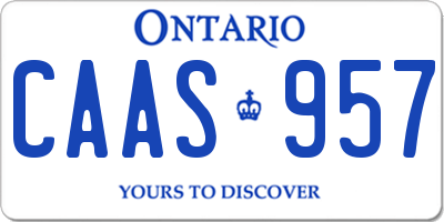 ON license plate CAAS957