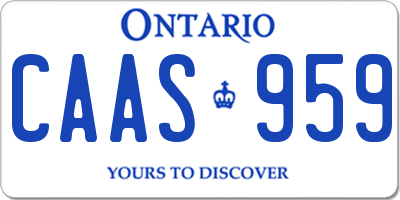 ON license plate CAAS959