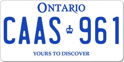 ON license plate CAAS961