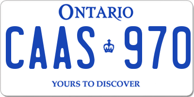 ON license plate CAAS970