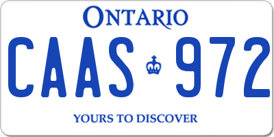 ON license plate CAAS972