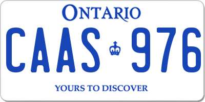 ON license plate CAAS976