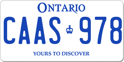 ON license plate CAAS978