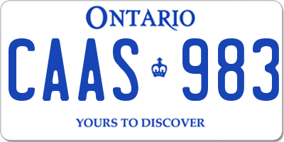 ON license plate CAAS983